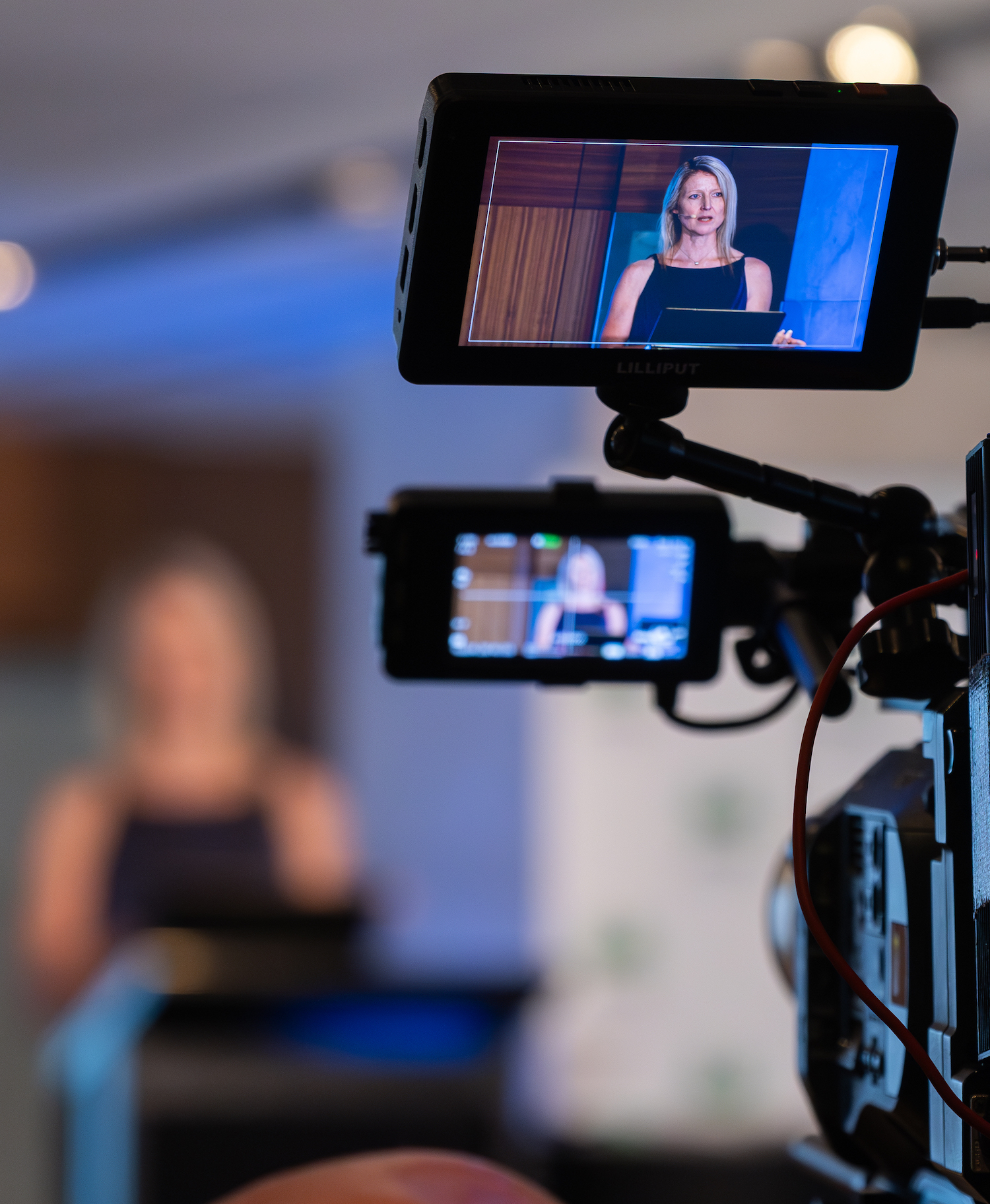 Jo Grabyn being filmed for professional education content
